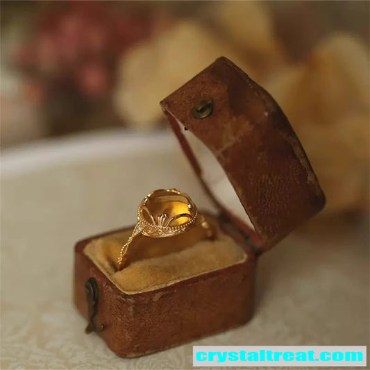 Natural Citrine Vintage-Style Ring
