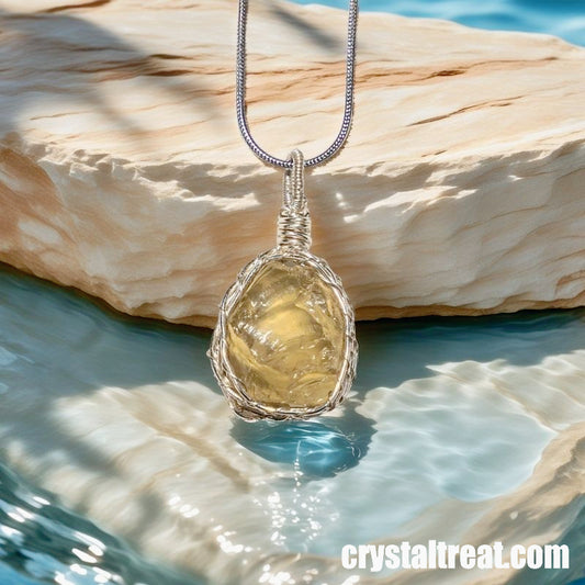 Handmade Natural "Captured Sunshine" Raw Citrine Wire-Wrapped Pendant
