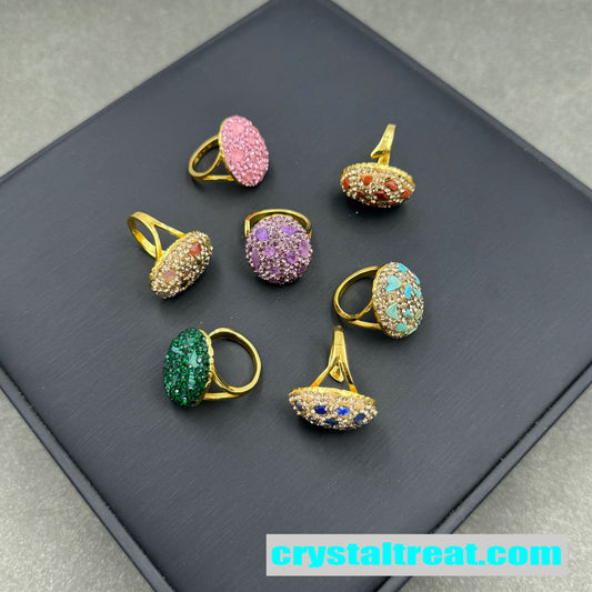Crushed Gemstone Dome Ring