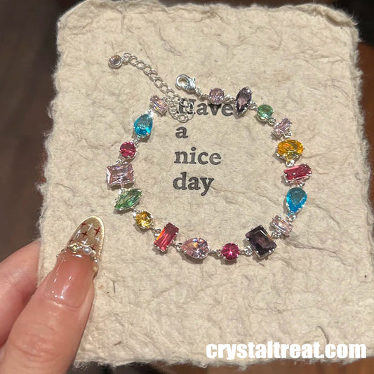 Joyful Prism Multicolor Crystal and Zircon Bracelet