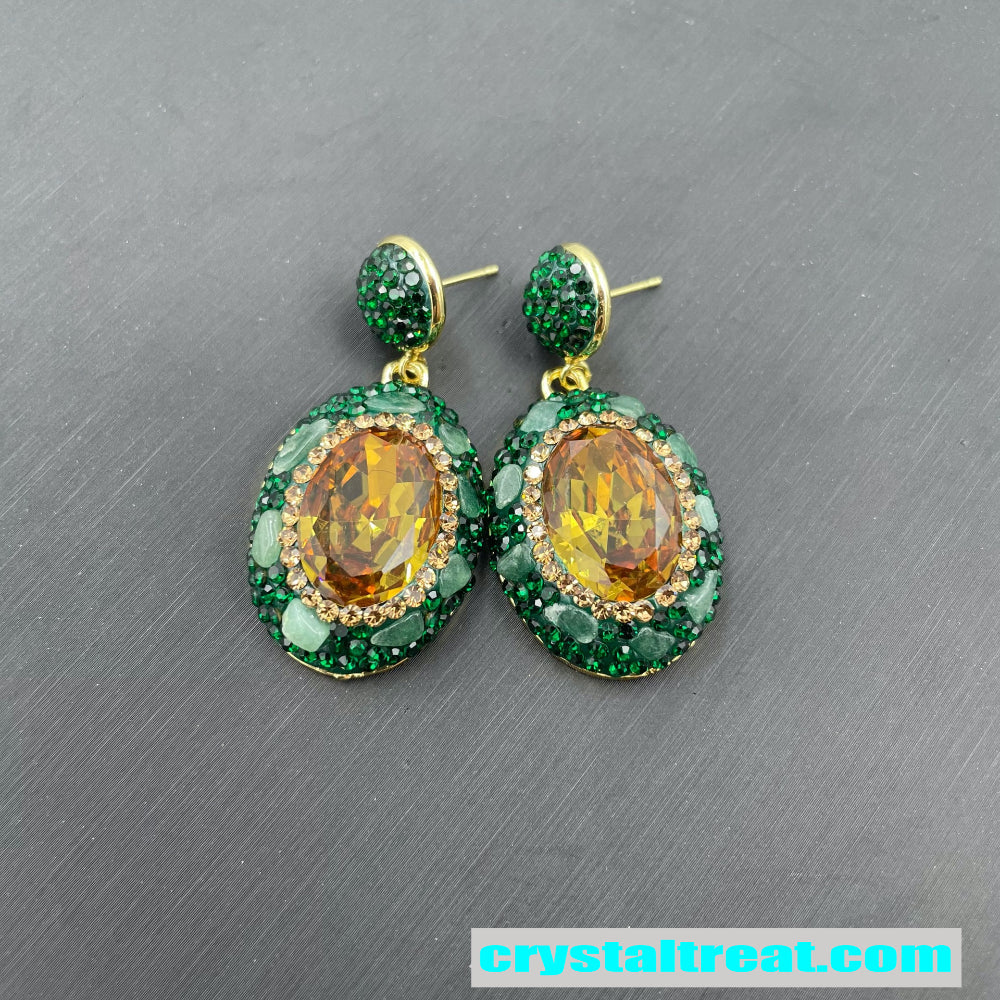 Natural Turkish Sultan Stone & Green Aventurine Jewelry Set – Necklace, Earrings,Ring