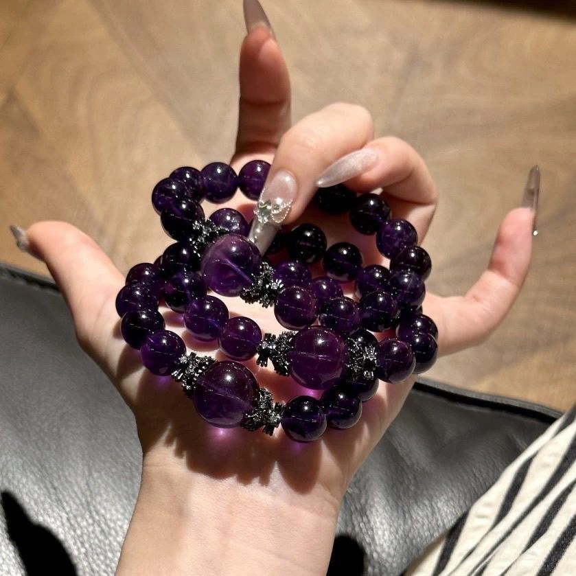 Natural Uruguayan Amethyst Beaded Bracelet