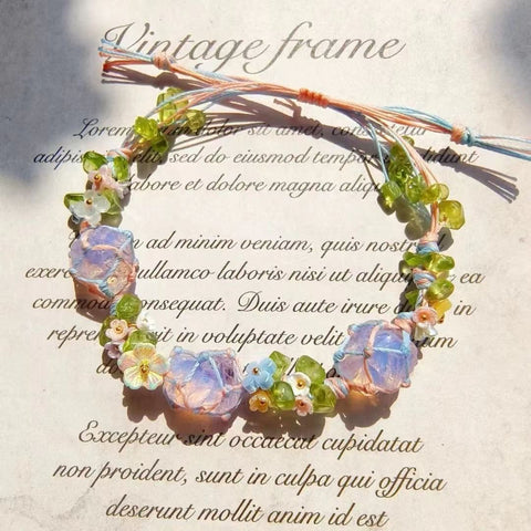 Secret Garden Natural Crystal Woven Bracelet