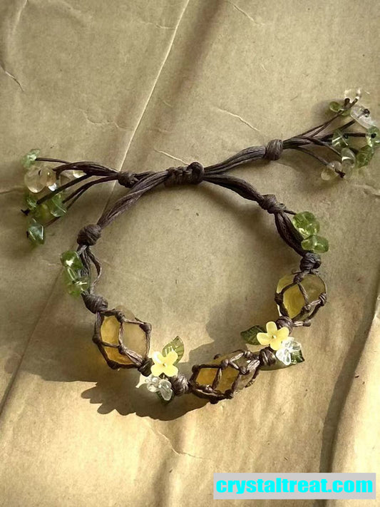 Handwoven Natural Raw Citrine Crystal Bracelet