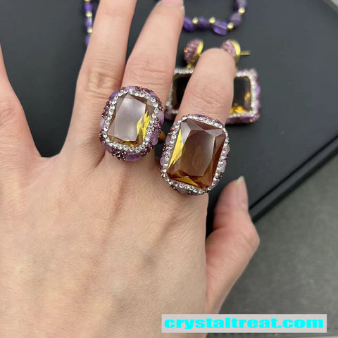 Natural Sultan Stone, Amethyst, and Pearl Jewelry Collection