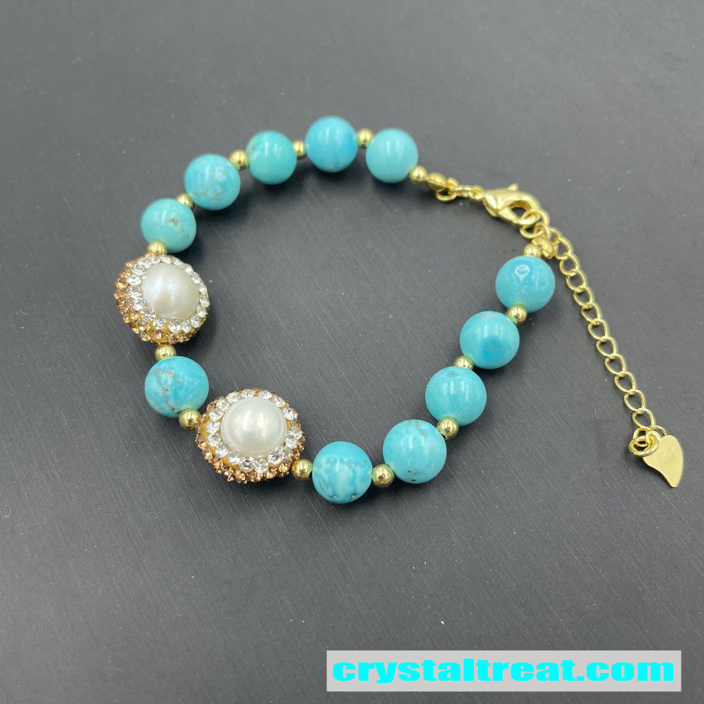 Stabilized Turquoise Inlay Jewelry Set – Earrings, Ring, Bracelet, Necklace, Beaded Bracelet