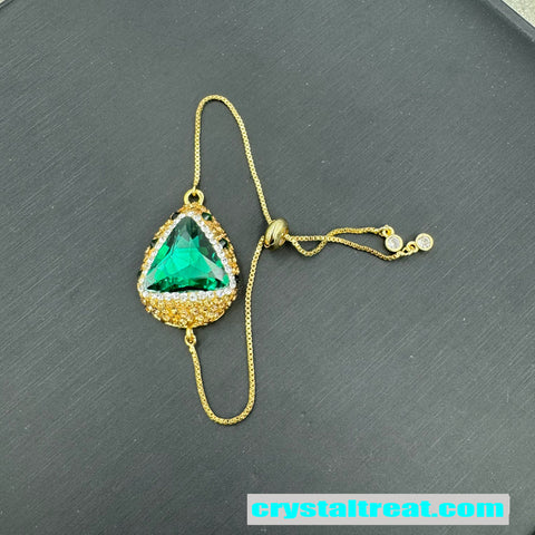 Enhanced Red and Green Crystal Rhinestone Inlaid Jewelry Set – Necklace,Earrings,Ring,Bracelet