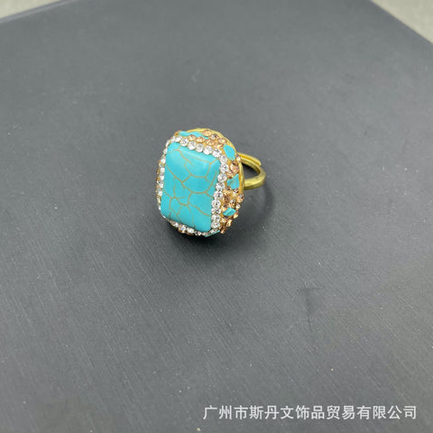Stabilized Turquoise Inlay Jewelry Set – Earrings, Ring, Bracelet, Necklace, Beaded Bracelet