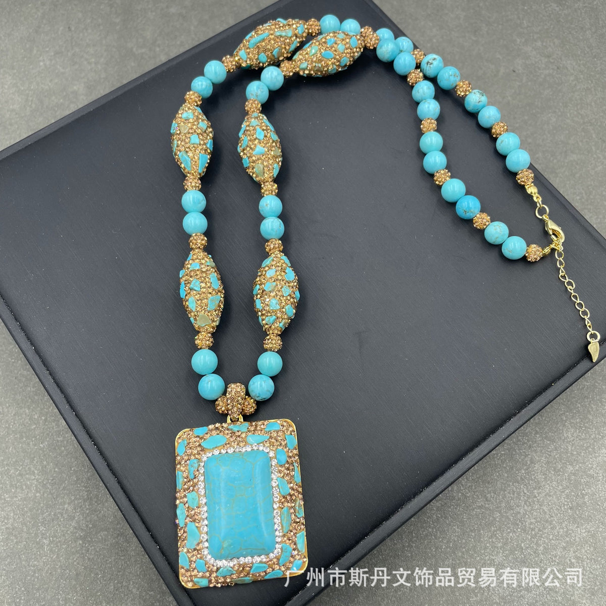 Stabilized Turquoise Inlay Jewelry Set – Earrings, Ring, Bracelet, Necklace, Beaded Bracelet