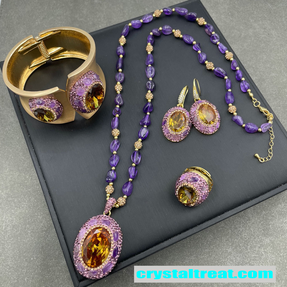 Natural Sultan Stone and Raw Amethyst Statement Collection