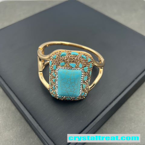 Stabilized Turquoise Inlay Jewelry Set – Earrings, Ring, Bracelet, Necklace, Beaded Bracelet