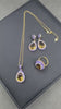 Natural Amethyst Inlaid Turkish Sultan Stone Jewelry Set – Ring, Earrings & Pendant Necklace