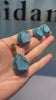 Natural Aquamarine Raw Stone Inlay Jewelry Set – Necklace, Ring,Earrings