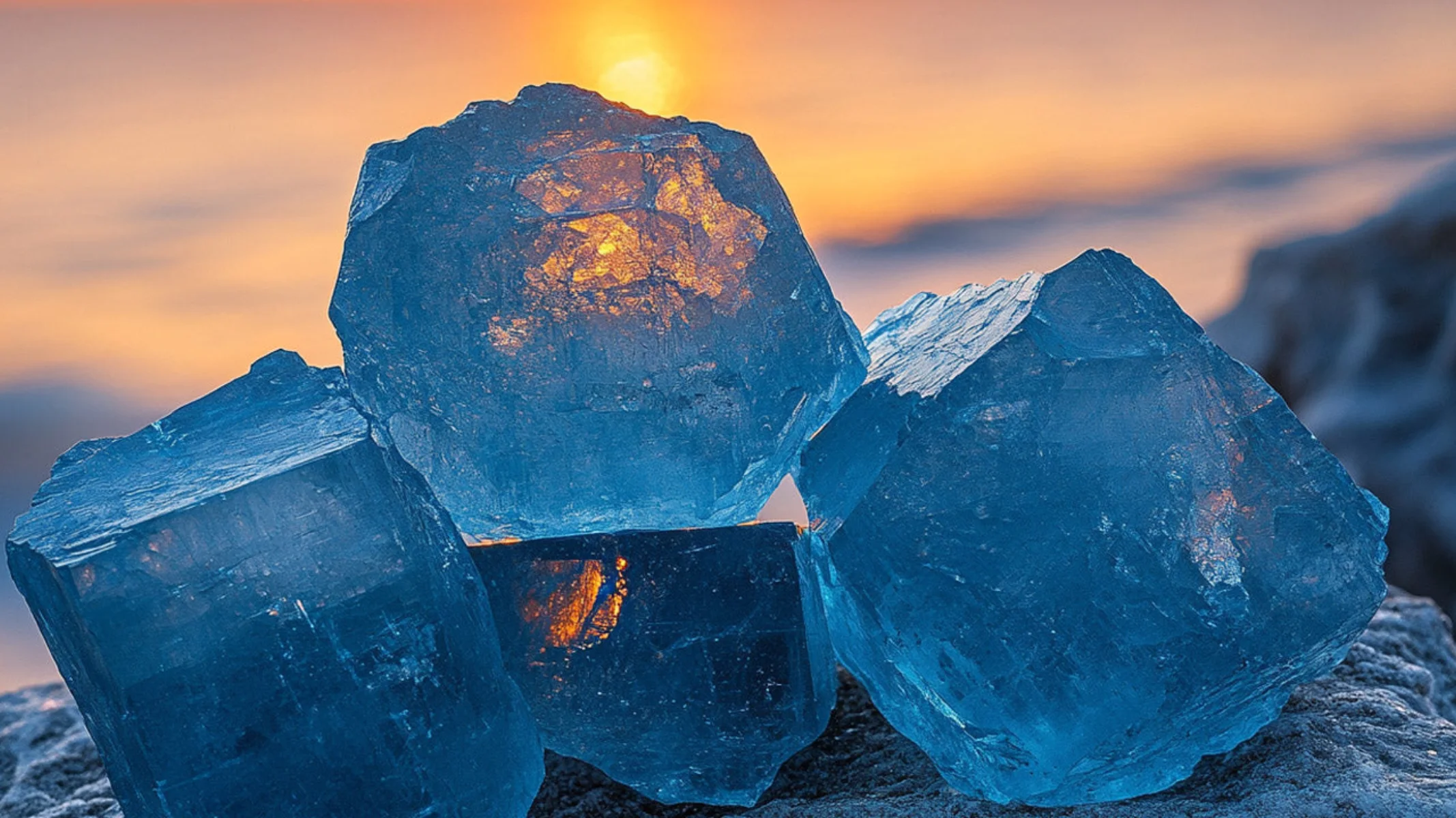 Aquamarine crystal jewelry