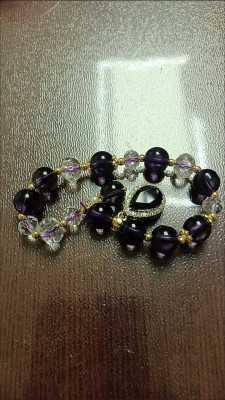 Enhanced crystals amethyst beaded bracelet customer review photo