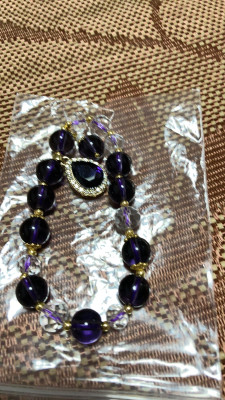 Enhanced crystals amethyst beaded bracelet customer review photo