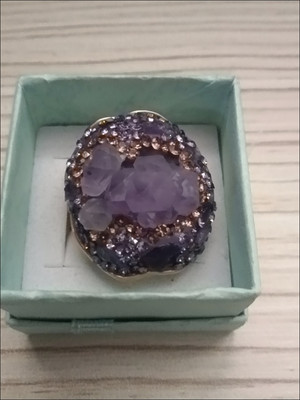 Natural raw amethyst geode jewelry set customer review photo