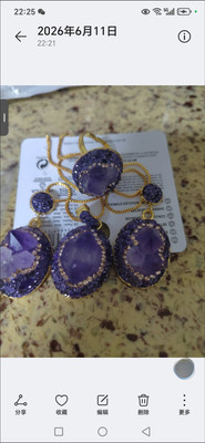 Natural raw amethyst geode jewelry set customer review photo