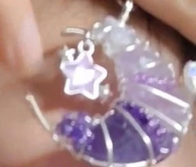 Handmade natural aquamarine moon pendant customer review photo