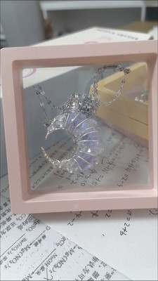 Handmade natural aquamarine moon pendant customer review photo