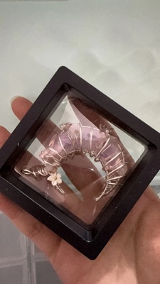 Handmade natural aquamarine moon pendant customer review photo