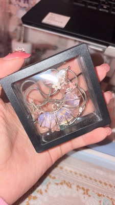 Handmade natural aquamarine moon pendant customer review photo
