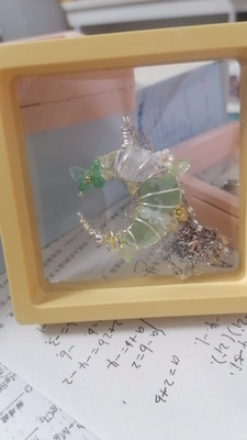 Handmade natural aquamarine moon pendant customer review photo
