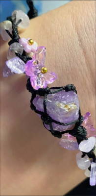 Handmade natural Summer Blossom crystal woven bracelet customer review photo