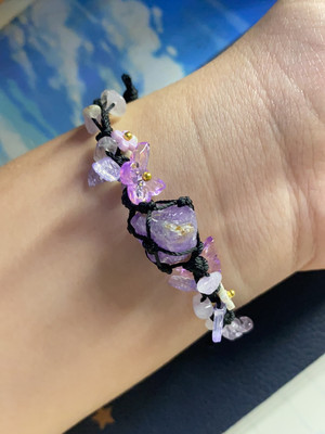 Handmade natural Summer Blossom crystal woven bracelet customer review photo