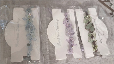 Handmade natural Summer Blossom crystal woven bracelet customer review photo