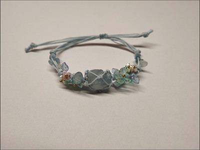 Handmade natural Summer Blossom crystal woven bracelet customer review photo