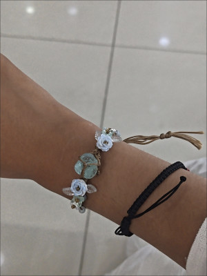 Handmade natural Summer Blossom crystal woven bracelet customer review photo