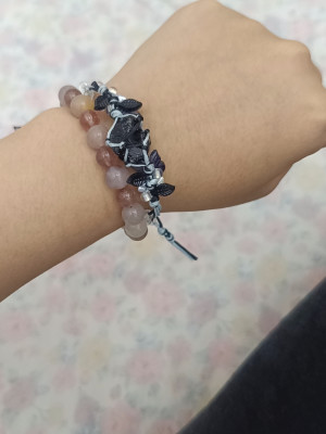 Handmade natural Summer Blossom crystal woven bracelet customer review photo