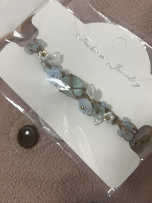 Handmade natural Summer Blossom crystal woven bracelet customer review photo