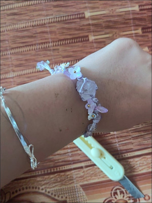 Handmade natural Summer Blossom crystal woven bracelet customer review photo