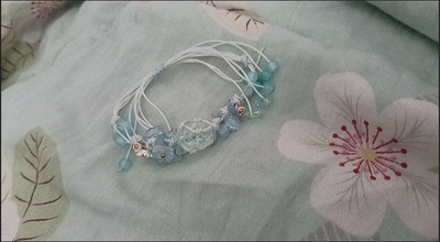 Handmade natural Summer Blossom crystal woven bracelet customer review photo