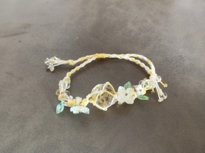Handmade natural Summer Blossom crystal woven bracelet customer review photo