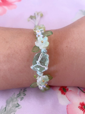 Handmade natural Summer Blossom crystal woven bracelet customer review photo