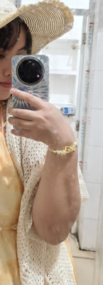 Handmade natural Summer Blossom crystal woven bracelet customer review photo