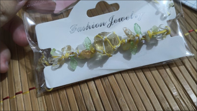 Handmade natural Summer Blossom crystal woven bracelet customer review photo