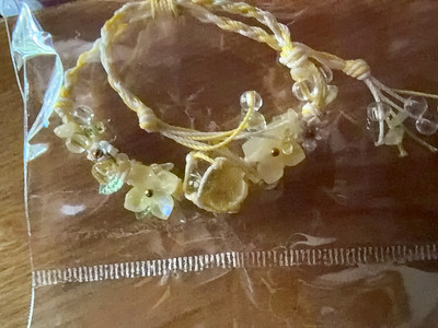 Handmade natural Summer Blossom crystal woven bracelet customer review photo
