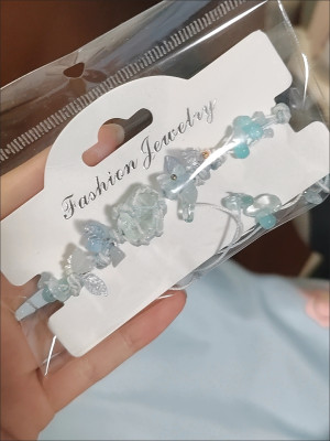 Handmade natural Summer Blossom crystal woven bracelet customer review photo