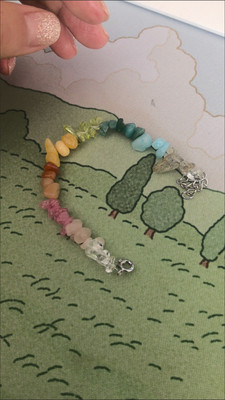 Handmade Summer Rainbow natural colored crystal chip bracelet customer review photo