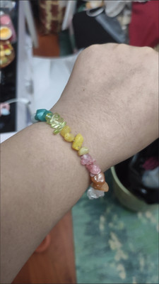 Handmade Summer Rainbow natural colored crystal chip bracelet customer review photo