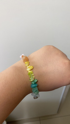 Handmade Summer Rainbow natural colored crystal chip bracelet customer review photo