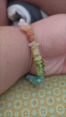 Handmade Summer Rainbow natural colored crystal chip bracelet customer review photo