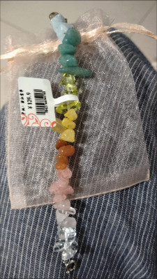 Handmade Summer Rainbow natural colored crystal chip bracelet customer review photo
