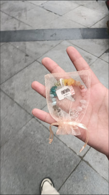 Handmade Summer Rainbow natural colored crystal chip bracelet customer review photo