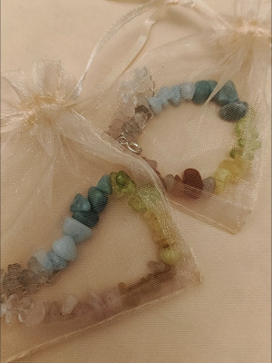 Handmade Summer Rainbow natural colored crystal chip bracelet customer review photo