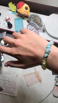 Handmade Summer Rainbow natural colored crystal chip bracelet customer review photo